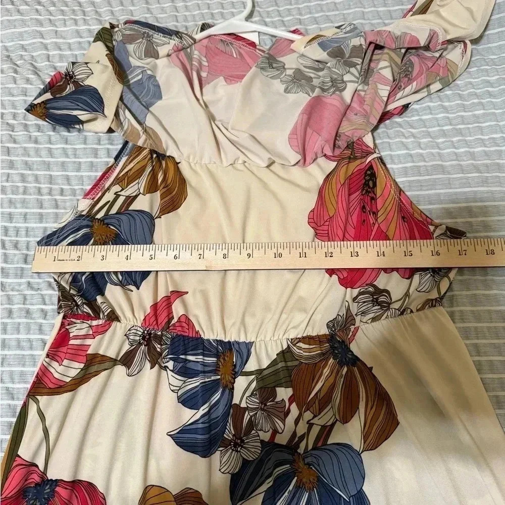 Hello Miz Off The Shoulder Floral Maternity Dress Sz XL - Picture 8 of 12